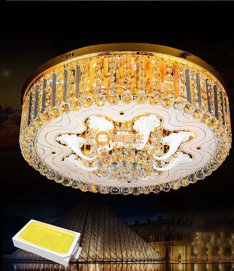 Đèn ốp trần pha lê họa tiết tinh xảo CM251-1